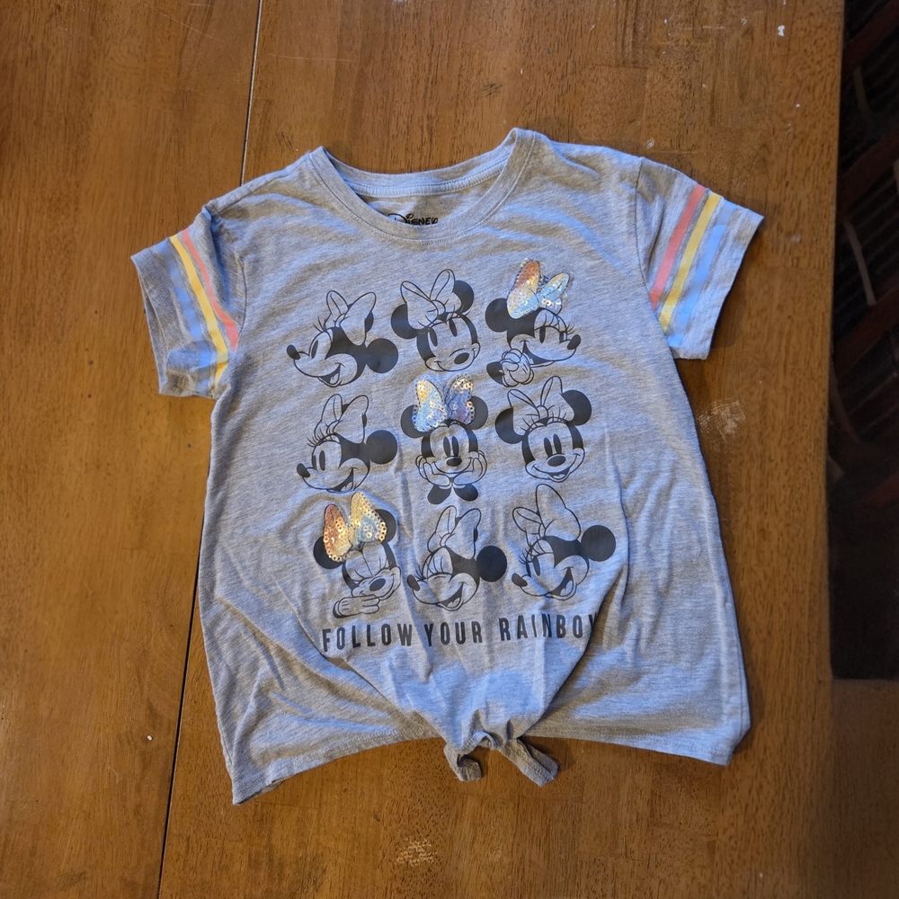 Disney T-Shirt with Colorful Stripes And Sequins
